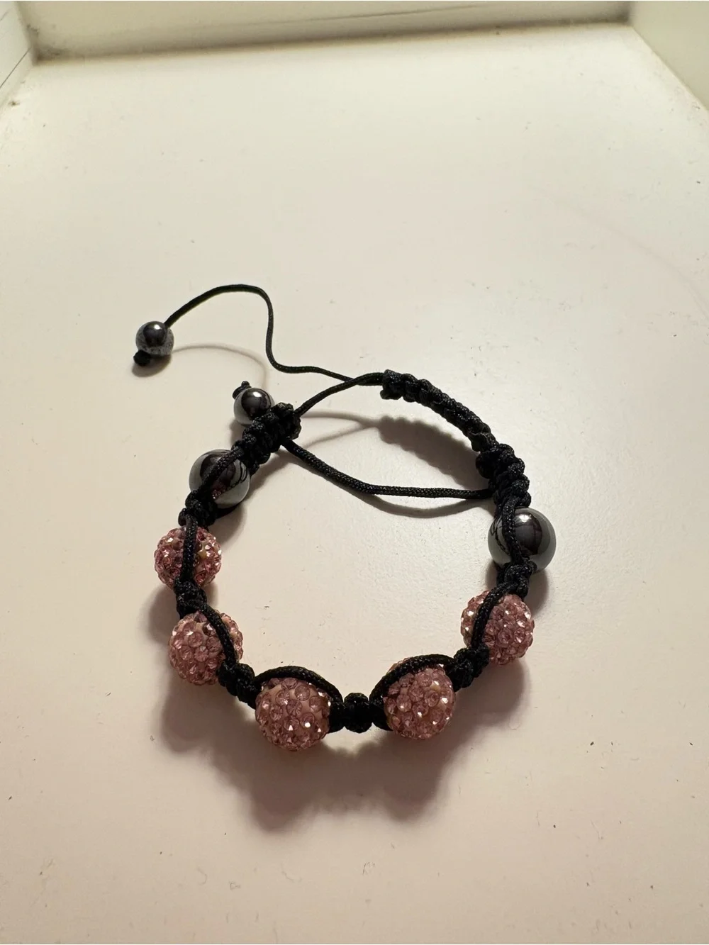 Three-Piece Women's Pink Beaded Bracelet Set